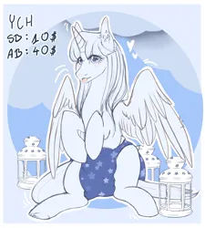 Size: 2460x2734 | Tagged: suggestive, artist:themstap, derpibooru import, pony, abdl, adult foal, blushing, commission, diaper, diaper fetish, fetish, image, non-baby in diaper, png, poofy diaper, simple background, sitting, solo, ych example, ych sketch, your character here