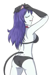 Size: 1979x2900 | Tagged: suggestive, artist:sumin6301, derpibooru import, rarity, human, equestria girls, breasts, busty rarity, butt, cat ears, cat tail, eyes closed, female, high res, image, jpeg, loose hair, raricat, rearity, simple background, solo, solo female, tail, white background