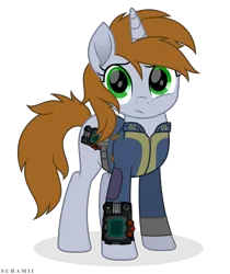 Size: 5126x6100 | Tagged: safe, artist:suramii, derpibooru import, oc, oc:littlepip, pony, unicorn, fallout equestria, absurd resolution, clothes, female, horn, image, jumpsuit, mare, pipbuck, png, simple background, solo, transparent background, unicorn oc, vault suit