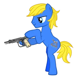 Size: 3233x3296 | Tagged: safe, artist:equestria secret guard, derpibooru import, oc, oc:golden horizon, earth pony, pony, pony creator, bipedal, chinese text, earth pony oc, gun, hoofgun, image, male, moon runes, png, simple background, stallion, transparent background, weapon