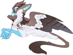 Size: 1037x786 | Tagged: safe, artist:hioshiru, derpibooru import, oc, oc:ablavis, gryphon, beak, claws, eared griffon, female, griffon oc, image, leonine tail, png, simple background, solo, tail, transparent background, wings