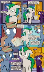 Size: 1920x3168 | Tagged: safe, artist:alexdti, derpibooru import, oc, oc:brainstorm (alexdti), oc:purple creativity, oc:star logic, unofficial characters only, pegasus, pony, unicorn, comic:quest for friendship, crying, female, floppy ears, image, jpeg, letter, magic, male, mare, misspelling, open mouth, stallion, tears of joy