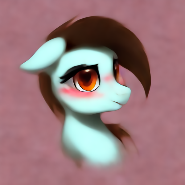 Size: 1024x1024 | Tagged: safe, artist:flowergracie, derpibooru import, oc, oc:flower gracie, pony, species:undefined, image, implied pegasus, pink background, png, red eye, short haircut, simple background