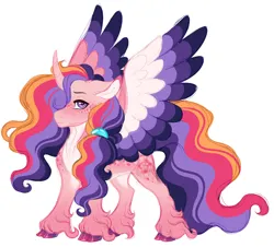 Size: 1024x926 | Tagged: safe, artist:azure-art-wave, derpibooru import, oc, alicorn, pony, colored wings, female, image, jpeg, magical lesbian spawn, mare, multicolored wings, offspring, parent:moondancer, parent:twilight sparkle, parents:twidancer, simple background, solo, white background, wings