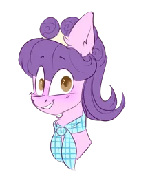 Size: 874x1004 | Tagged: safe, artist:creamyexxx, derpibooru import, suri polomare, earth pony, pony, blushing, bust, cute, ear fluff, female, grin, image, mare, png, simple background, smiling, solo, suribetes, transparent background