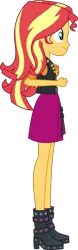 Size: 2500x7996 | Tagged: safe, artist:starryshineviolet, derpibooru import, sunset shimmer, human, do it for the ponygram!, equestria girls, equestria girls series, spoiler:eqg series (season 2), boots, clothes, cute, female, geode of empathy, high heel boots, high res, image, jacket, jewelry, leather, leather boots, leather jacket, magical geodes, necklace, png, shimmerbetes, shoes, side view, simple background, smiling, transparent background, vector