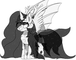 Size: 7565x6000 | Tagged: safe, artist:skylarpalette, derpibooru import, oc, oc:eclipse, unofficial characters only, alicorn, bat, bat pony, changeling, deer, deer pony, dracony, dragon, earth pony, gryphon, hybrid, kirin, original species, pegasus, pony, seapony (g4), timber pony, timber wolf, zebra, alicorn oc, bat pony oc, bat wings, beak, changeling oc, cheek fluff, chest fluff, clothes, deer oc, dracony oc, ear fluff, earth pony oc, female, fluffy, griffon oc, horn, horns, image, insect wings, kirin oc, legs, long hair, long mane, long tail, magic, mare, non-pony oc, pegasus oc, pegasus wings, png, seapony oc, see-through, simple background, simple shading, solo, species swap, spread wings, tail, transparent background, transparent wings, wings, zebra oc