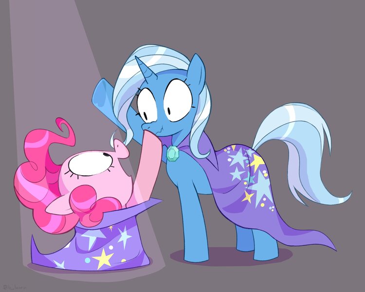 Size: 4096x3277 | Tagged: safe, artist:b_lentin, derpibooru import, pinkie pie, trixie, earth pony, pony, unicorn, boop, image, jpeg