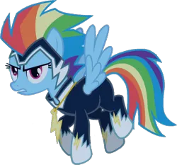 Size: 834x777 | Tagged: safe, artist:pascalmulokozi2, derpibooru import, edit, edited screencap, screencap, rainbow dash, zapp, pegasus, pony, power ponies (episode), background removed, female, flying, image, mare, not a vector, png, power ponies, simple background, solo, transparent background