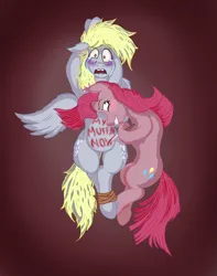 Size: 3000x3800 | Tagged: semi-grimdark, anonymous artist, derpibooru import, derpy hooves, pinkie pie, earth pony, pegasus, abuse, blood, cutie mark, derpybuse, image, knife, pinkamena diane pie, png, violence