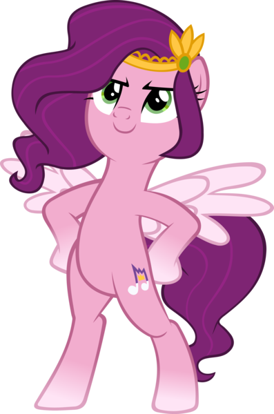 Size: 3456x5229 | Tagged: safe, artist:ironm17, derpibooru import, pipp petals, pegasus, pony, my little pony: a new generation, my little pony: make your mark, my little pony: make your mark chapter 2, my little pony: tell your tale, absurd resolution, bipedal, crown, female, g4, g5, g5 to g4, generation leap, hoof on hip, image, jewelry, mare, png, regalia, show accurate, simple background, smiling, solo, spread wings, transparent background, vector, wings