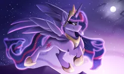Size: 2500x1500 | Tagged: safe, artist:starcasteclipse, derpibooru import, twilight sparkle, alicorn, pony, female, flying, image, mare, png, smiling, solo, wings