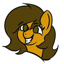 Size: 5000x5000 | Tagged: safe, artist:houndy, derpibooru import, oc, oc:charlotte, unofficial characters only, earth pony, pony, absurd resolution, adorable face, brown eyes, brown mane, bust, cute, earth pony oc, eye clipping through hair, eyebrows, eyebrows visible through hair, female, grin, image, long hair, long mane, looking at you, mare, minimalist, modern art, ocbetes, png, simple background, smiling, smiling at you, smirk, solo, transparent background