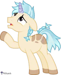 Size: 4000x4897 | Tagged: safe, artist:melisareb, derpibooru import, part of a set, pony, unicorn, .svg available, absurd resolution, braid, carlos (kleptocorns), crossover, gradient mane, gradient tail, image, kleptocorns, looking up, male, open mouth, png, raised hoof, simple background, solo, stallion, tail, transparent background, vector