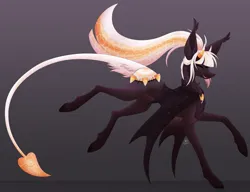 Size: 4788x3681 | Tagged: safe, artist:sadatrix, derpibooru import, oc, oc:lucielle, original species, pond pony, pony, augmented, augmented tail, bat wings, female, image, mare, png, solo, tail, wings