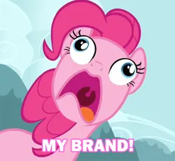 Size: 500x460 | Tagged: safe, derpibooru import, pinkie pie, earth pony, pony, season 3, too many pinkie pies, 2012, derp, female, image, jpeg, mare, meme, my brand, open mouth, reddit, solo, special eyes