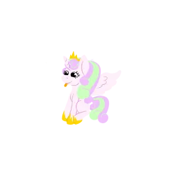Size: 4000x4000 | Tagged: safe, artist:soundwavedragon, derpibooru import, oc, oc:fizzy sprinkles, unofficial characters only, alicorn, pony, :p, ambiguous gender, blank flank, crown, cute, eyelashes, genderfluid, hoof shoes, horn, image, jewelry, pink coat, png, regalia, simple, simple background, sitting, smiling, smol, solo, spread wings, tail, tiara, tongue out, transparent background, wings