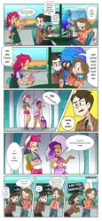 Size: 941x2048 | Tagged: safe, artist:alinabrook, derpibooru import, izzy moonbow, pipp petals, sunny starscout, zipp storm, human, equestria girls, my little pony: a new generation, brian, comic, crossover, g5, humanized, image, joel, jpeg, maretime bay, wings