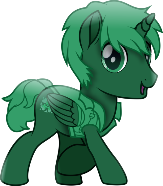 Size: 3987x4539 | Tagged: safe, artist:lincolnbrewsterfan, derpibooru import, oc, oc:clever clovers, alicorn, pony, rainbow roadtrip, .svg available, 2023 community collab, :d, alicorn oc, button-up shirt, clothes, clover, derpibooru exclusive, folded wings, four leaf clover, green, green eyes, green mane, green tail, happy, horn, image, inkscape, limited palette, looking at you, male, male alicorn oc, movie accurate, open mouth, open smile, png, pocket, raised hoof, shirt, simple background, smiling, smiling at you, stallion, stallion oc, tail, transparent background, trotting, vector, wing sleeves, wings
