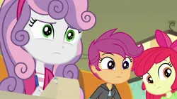Size: 1920x1080 | Tagged: safe, derpibooru import, screencap, apple bloom, scootaloo, sweetie belle, human, equestria girls, equestria girls series, happily ever after party, cutie mark crusaders, humanized, image, jpeg, trio