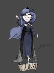 Size: 2048x2732 | Tagged: safe, artist:musical ray, derpibooru import, princess luna, human, don't starve, gothic, humanized, image, night, png, solo