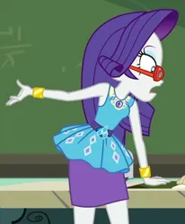 Size: 713x865 | Tagged: safe, derpibooru import, screencap, rarity, equestria girls, equestria girls series, happily ever after party, cropped, glasses, image, jpeg, rarity peplum dress, solo