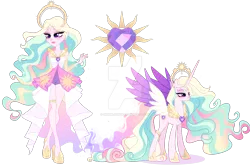 Size: 1920x1268 | Tagged: safe, artist:gihhbloonde, derpibooru import, oc, pony, equestria girls, base used, clothes, deviantart watermark, image, magical lesbian spawn, obtrusive watermark, offspring, parent:princess cadance, parent:princess celestia, png, simple background, transparent background, watermark