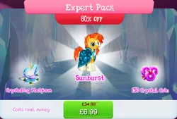 Size: 1266x857 | Tagged: safe, derpibooru import, official, sunburst, pony, unicorn, beard, bundle, bush, clothes, costs real money, crystal, english, facial hair, gameloft, glasses, horn, image, jpeg, male, messy mane, messy tail, numbers, robe, sale, solo, solo focus, stallion, tail, text