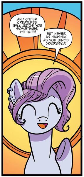 Size: 636x1332 | Tagged: safe, artist:kate sherron, derpibooru import, idw, pixie cut (idw), earth pony, pony, spoiler:comic, spoiler:comic74, dialogue, female, g4, image, jpeg, mare, solo, speech bubble