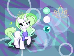 Size: 2721x2088 | Tagged: safe, artist:selenavivacity, derpibooru import, oc, oc:stunning emerald, unofficial characters only, dracony, hybrid, pony, abstract background, base used, clothes, female, image, interspecies offspring, offspring, parent:rarity, parent:spike, parents:sparity, png, raised hoof, reference sheet, scarf, solo