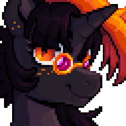 Size: 320x320 | Tagged: safe, artist:hikkage, derpibooru import, oc, oc:hijinx, unofficial characters only, unicorn, animated, eyelashes, freckles, gif, glasses, icon, image, nonbinary, one eye closed, pixel art, smiling, solo, wink