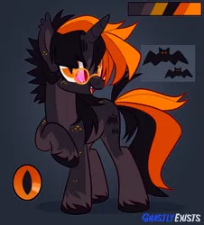 Size: 907x1004 | Tagged: safe, artist:ghastlyexists, derpibooru import, oc, oc:hijinx, unofficial characters only, pony, unicorn, ear fluff, eyelashes, fangs, freckles, glasses, horn, image, long tail, nonbinary, png, short mane, show accurate, solo, spiky mane, tail, unicorn oc