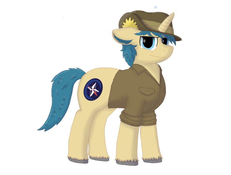 Size: 5000x3800 | Tagged: safe, artist:suidian, derpibooru import, oc, unicorn, australia, button-up shirt, clothes, image, png, rolled up sleeves, shirt, simple background, slouch hat, smiling, smirk, solo, transparent background