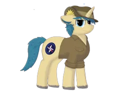 Size: 5000x3800 | Tagged: safe, artist:suidian, derpibooru import, oc, unicorn, australia, button-up shirt, clothes, image, png, rolled up sleeves, shirt, simple background, slouch hat, smiling, smirk, solo, transparent background