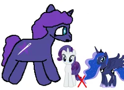 Size: 1280x925 | Tagged: safe, artist:rxinbow, derpibooru import, oc, unofficial characters only, crack ship offspring, crack shipping, image, magical lesbian spawn, offspring, parent:princess luna, parent:rarity, pixel art, pixelated, png, shipping