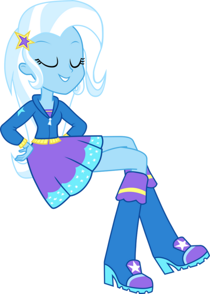 Size: 756x1057 | Tagged: safe, artist:dustinwatsongkx, trixie, equestria girls, boots, clothes, high heel boots, hoodie, jacket, shirt, shoes, simple background, skirt, solo, transparent background