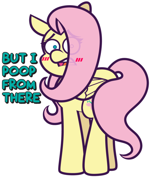 Size: 3960x4680 | Tagged: suggestive, artist:threetwotwo32232, derpibooru import, fluttershy, pegasus, pony, blushing, female, image, implied anal, implied sex, looking at you, mare, png