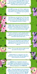 Size: 2048x4096 | Tagged: safe, derpibooru import, official, fluttershy, mean pinkie pie, mean twilight sparkle, pinkie pie, twilight sparkle, twilight sparkle (alicorn), alicorn, earth pony, pegasus, pony, the mean 6, clone, clothes, dialogue, dialogue box, english, event, female, folded wings, gameloft, horn, image, mare, png, scarf, speech bubble, spread wings, text, wings
