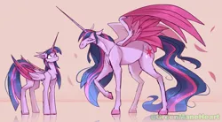 Size: 4345x2400 | Tagged: safe, artist:greenmaneheart, derpibooru import, princess twilight 2.0, twilight sparkle, twilight sparkle (alicorn), alicorn, pony, the last problem, hoers, image, older, older twilight, png, self paradox, self ponidox