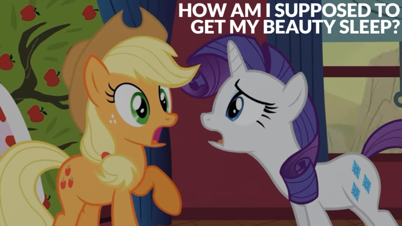 Size: 1920x1080 | Tagged: safe, derpibooru import, edit, edited screencap, editor:quoterific, screencap, applejack, bloomberg, rarity, over a barrel, image, png, tree