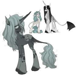 Size: 2100x2046 | Tagged: safe, artist:grubgruel, artist:lovedletters, oc, oc:conifer cadaver, unofficial characters only, pony, unicorn, coat markings, height difference, image, leonine tail, male, next generation, png, simple background, stallion, transparent background