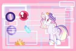 Size: 1091x733 | Tagged: safe, artist:selenavivacity, derpibooru import, oc, oc:selena vivacity, unofficial characters only, alicorn, abstract background, alicorn oc, bracelet, coat markings, colored hooves, colored pupils, colored wings, crown, gradient mane, horn, image, jewelry, jpeg, magic, magic aura, magical lesbian spawn, offspring, parent:rainbow dash, parent:twilight sparkle, parents:twidash, reference sheet, regalia, solo, wings