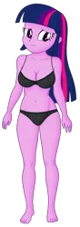 Size: 1890x5400 | Tagged: suggestive, derpibooru import, edit, editor:ah96, twilight sparkle, equestria girls, belly button, black underwear, bra, breast edit, breasts, busty twilight sparkle, cleavage, clothes, female, frilly underwear, image, looking at you, ms paint, panties, png, shading, simple background, solo, solo female, transparent background, underwear, underwear edit