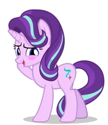 Size: 3260x3754 | Tagged: safe, artist:duskyzombie, derpibooru import, starlight glimmer, pony, unicorn, absurd resolution, blushing, cute, derpibooru exclusive, female, image, looking back, mare, png, simple background, solo, transparent background, vector