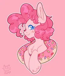 Size: 672x784 | Tagged: safe, artist:zerotheillemonati, derpibooru import, pinkie pie, earth pony, pony, donut, female, food, image, jpeg, solo