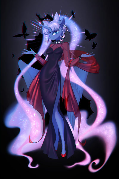 Size: 2500x3762 | Tagged: safe, artist:vincher, derpibooru import, princess luna, alicorn, anthro, unguligrade anthro, clothes, collaboration, collaboration:nightmare night event (2022), cosplay, costume, image, png, sailor moon