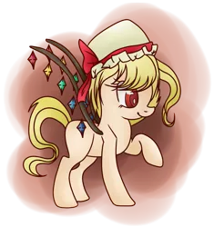 Size: 2211x2350 | Tagged: safe, artist:lafayettes, derpibooru import, ponified, pony, undead, vampire, vampony, crossover, female, filly, flandre scarlet, foal, hat, image, png, solo, touhou, wings