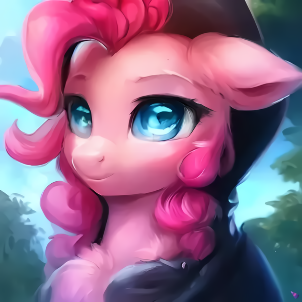 Size: 1082x1082 | Tagged: safe, ai content, derpibooru import, machine learning generated, prompter:krivovyaz, purplesmart.ai, stable diffusion, pinkie pie, earth pony, pony, g4, bust, female, generator:purplesmart.ai, image, png, solo