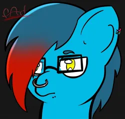 Size: 1370x1304 | Tagged: safe, artist:fireantdraws, derpibooru import, oc, oc:speedflyer, unofficial characters only, pegasus, amogus, amogus eyes, among us, ear piercing, earring, image, jewelry, jpeg, male, meme, nose piercing, piercing, pride flag, simple background