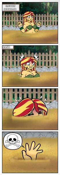 Size: 709x2048 | Tagged: questionable, derpibooru import, sunset shimmer, equestria girls, asphyxiation, death, drowning, image, jpeg, jungle girl, quicksand